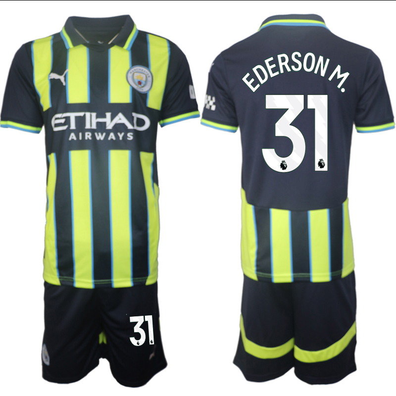 Men 2024-2025 Club Manchester City away black green #31 Soccer Jersey